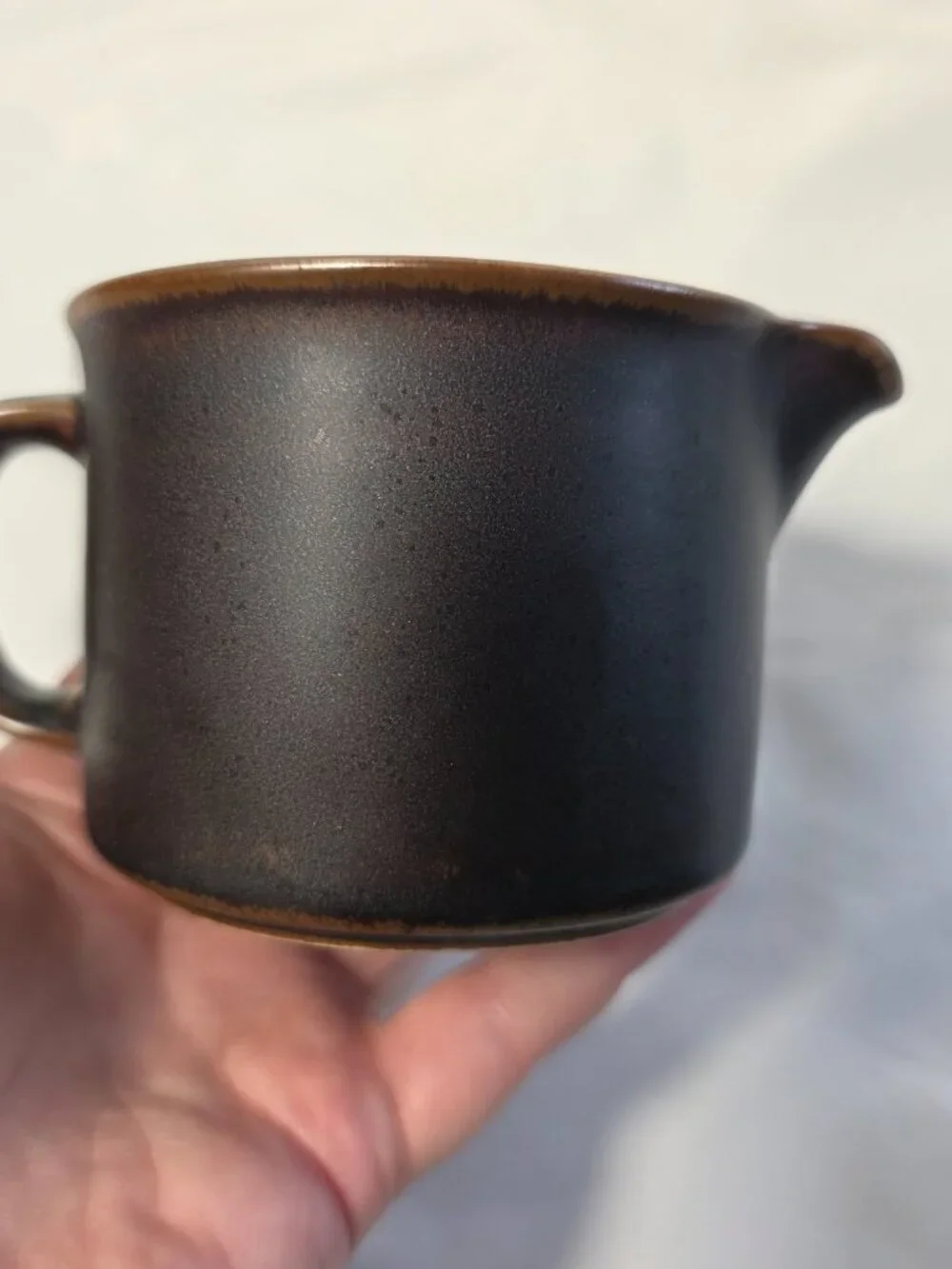 Arabia of Finland Rushka Creamer Light & Dark Brown Spotted NEW
